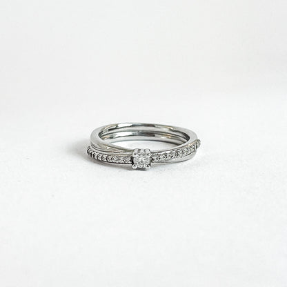 14 karat ring i hvidguld med brillanter | Str. 49