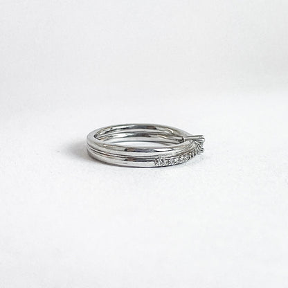 14 karat ring i hvidguld med brillanter | Str. 49