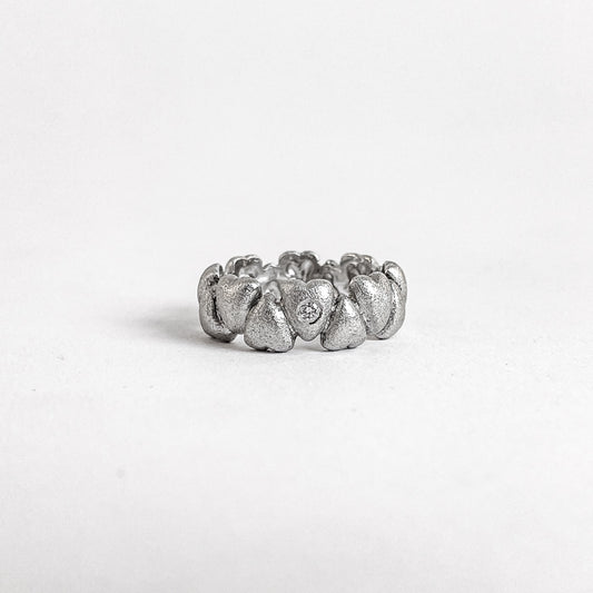 14 karat hvidguldsring med brillant 0,05ct. | Str. 56