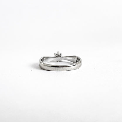 14 karat ring i hvidguld med brillant 0,10ct | Str. 52