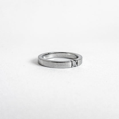 14 karat hvidguld alliancering med brillant 0,05ct. | Str. 55