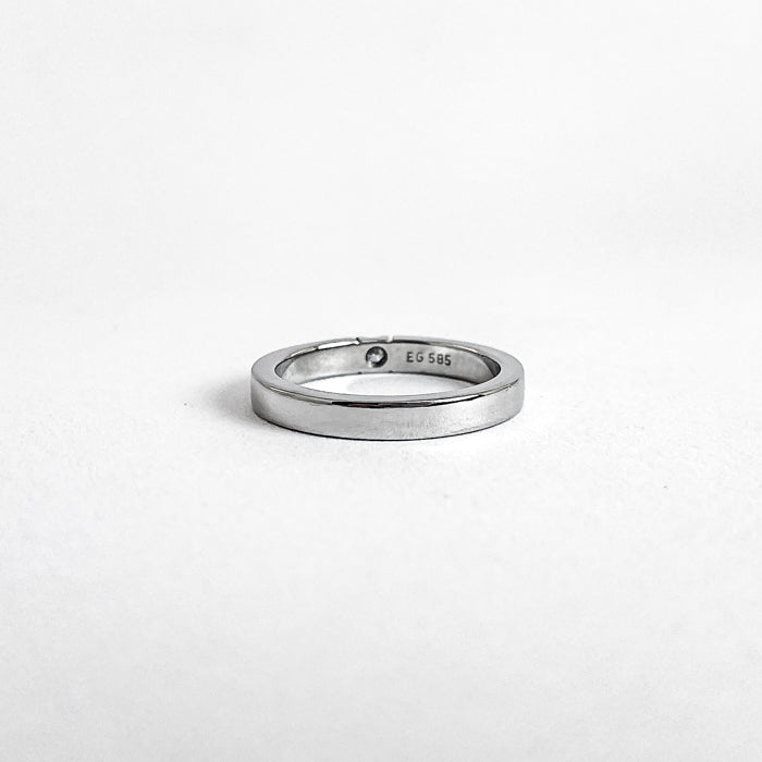 14 karat hvidguld alliancering med brillant 0,05ct. | Str. 55