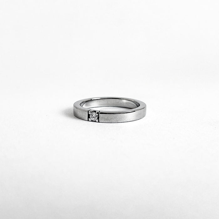 14 karat hvidguld alliancering med brillant 0,05ct. | Str. 55