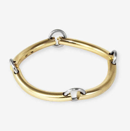 Armbånd i 14 karat guld og hvidguld håndlavet af Heiniz Leth