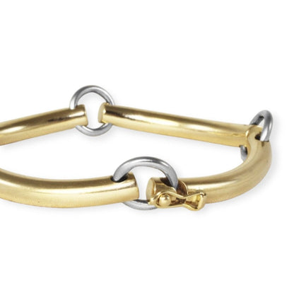 Armbånd i 14 karat guld og hvidguld håndlavet af Heiniz Leth