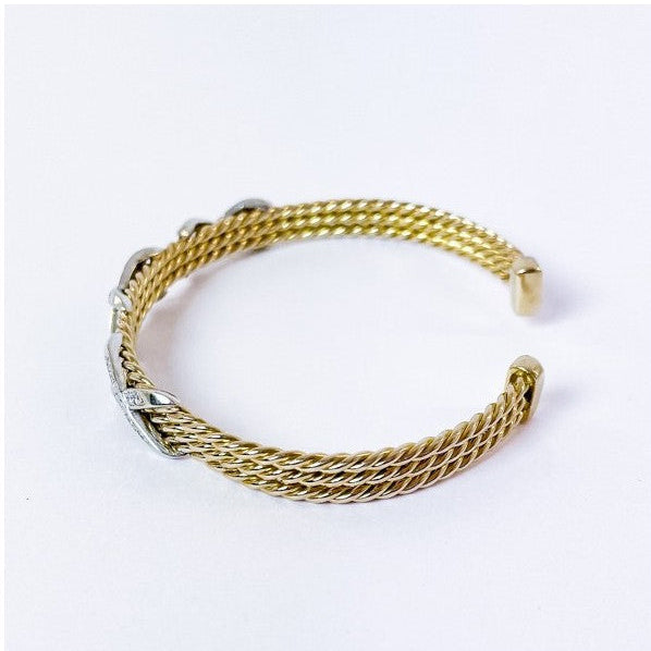 Armbånd med brillanter i 14 karat guld og hvidguld