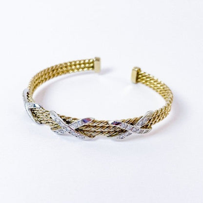 Armbånd med brillanter i 14 karat guld og hvidguld