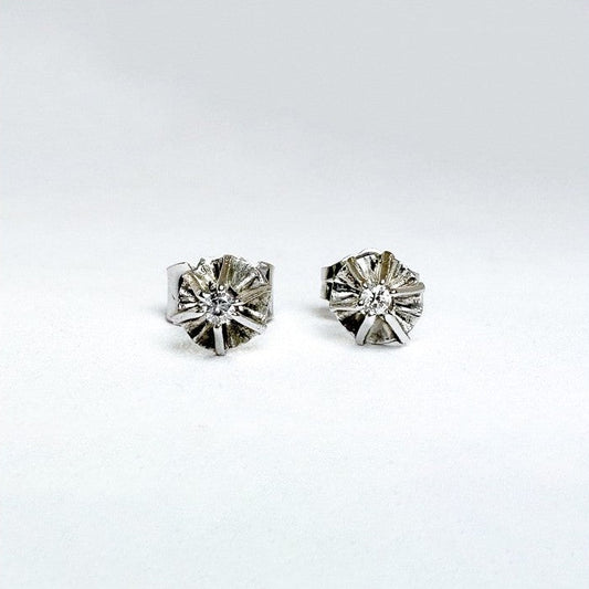 Ørestikkere i 14 karat hvidguld med 2 x 0,02 ct diamanter
