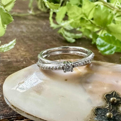 14 karat ring i hvidguld med brillanter | Str. 49