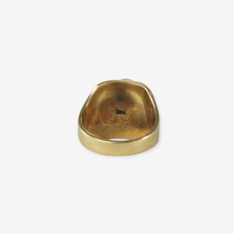 14 karat ring i signetstil med ametyst | Str. 52