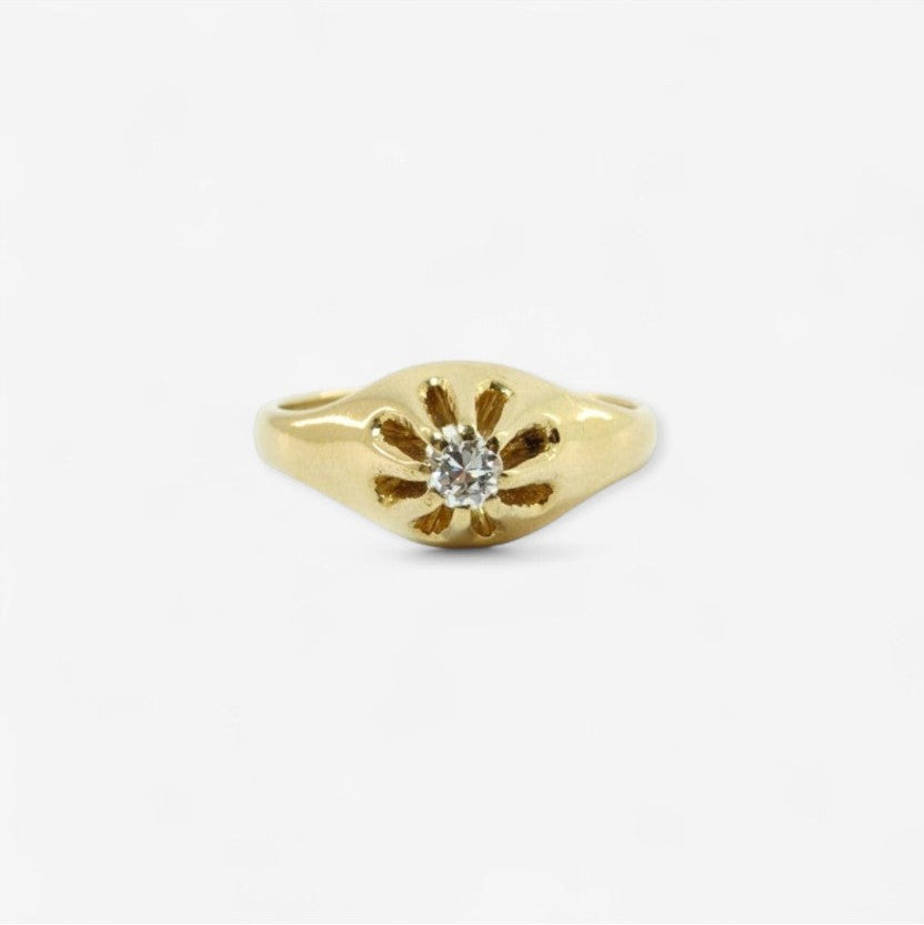 14 karat ring med brillant | Str. 53