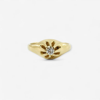 14 karat ring med brillant | Str. 53