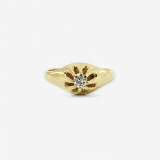 14 karat ring med brillant | Str. 53