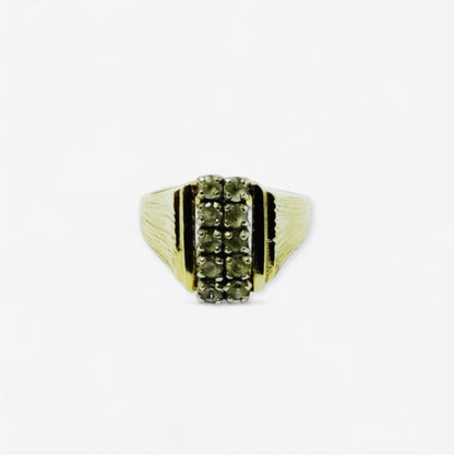 14 karat ring med klare sten | Str. 56,5