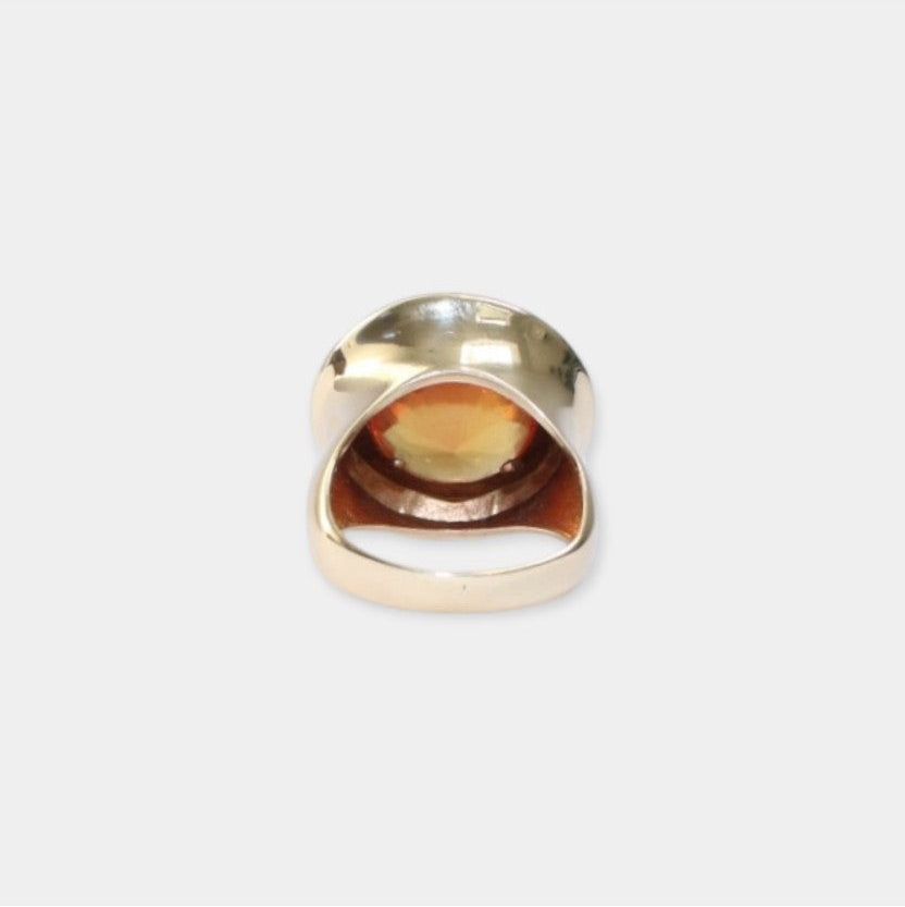 14 karat ring med orange sten | Str. 50,5
