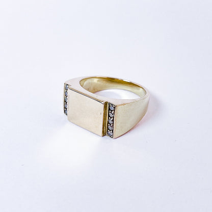 Herrering i 14k guld med brillanter | Str. 62