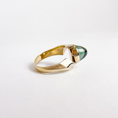 14 karat ring med turmalin | Str. 53