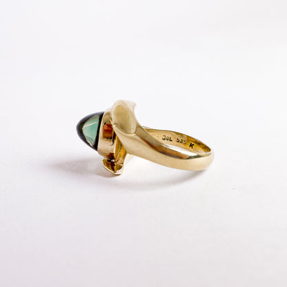 14 karat ring med turmalin | Str. 53