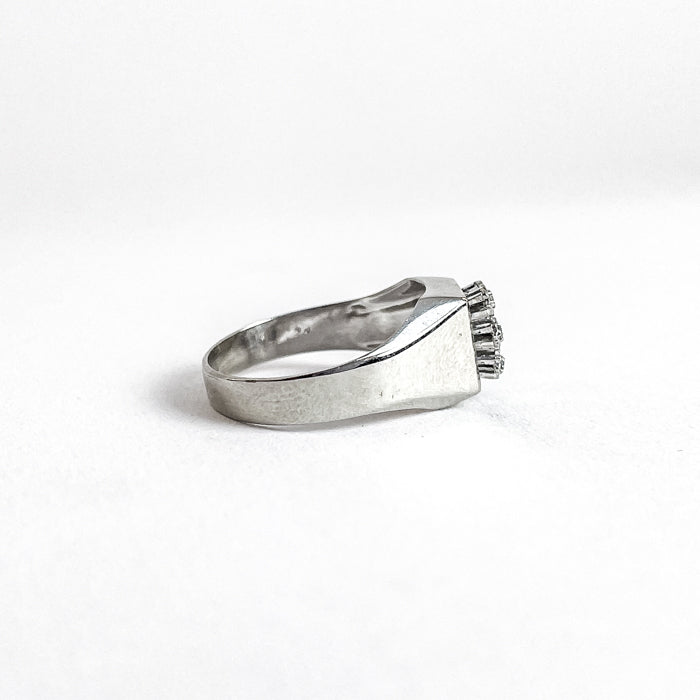 14 kt. ring i hvidguld med 6 brillanter | Str. 53