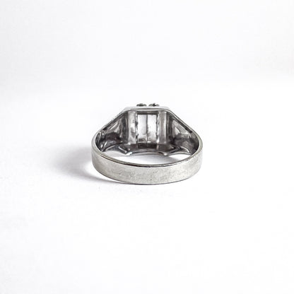 14 kt. ring i hvidguld med 6 brillanter | Str. 53