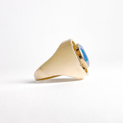 14 karat ring med opal  | Str. 53