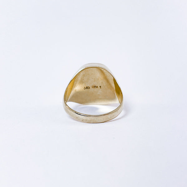 Herrering i 14k guld med karneol | Str. 61