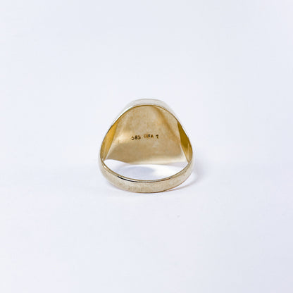 Herrering i 14k guld med karneol | Str. 61