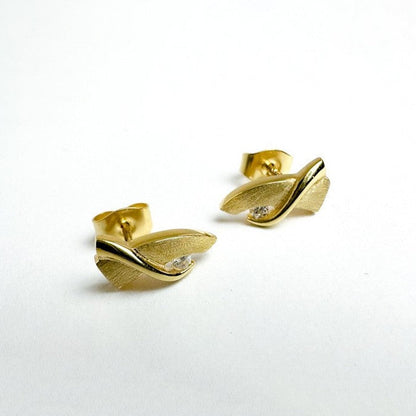 Ørestikkere i 8 karat guld med zirkon