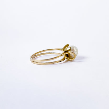 14 karat ring med kulturperle | Str. 52