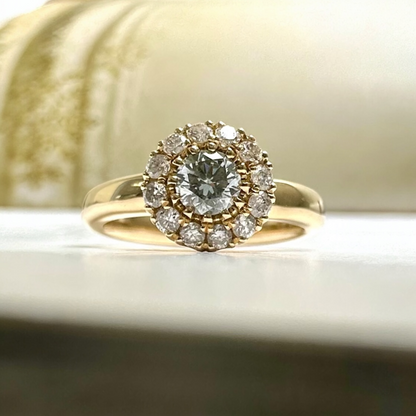 14 karat ring med brillanter | str. 54